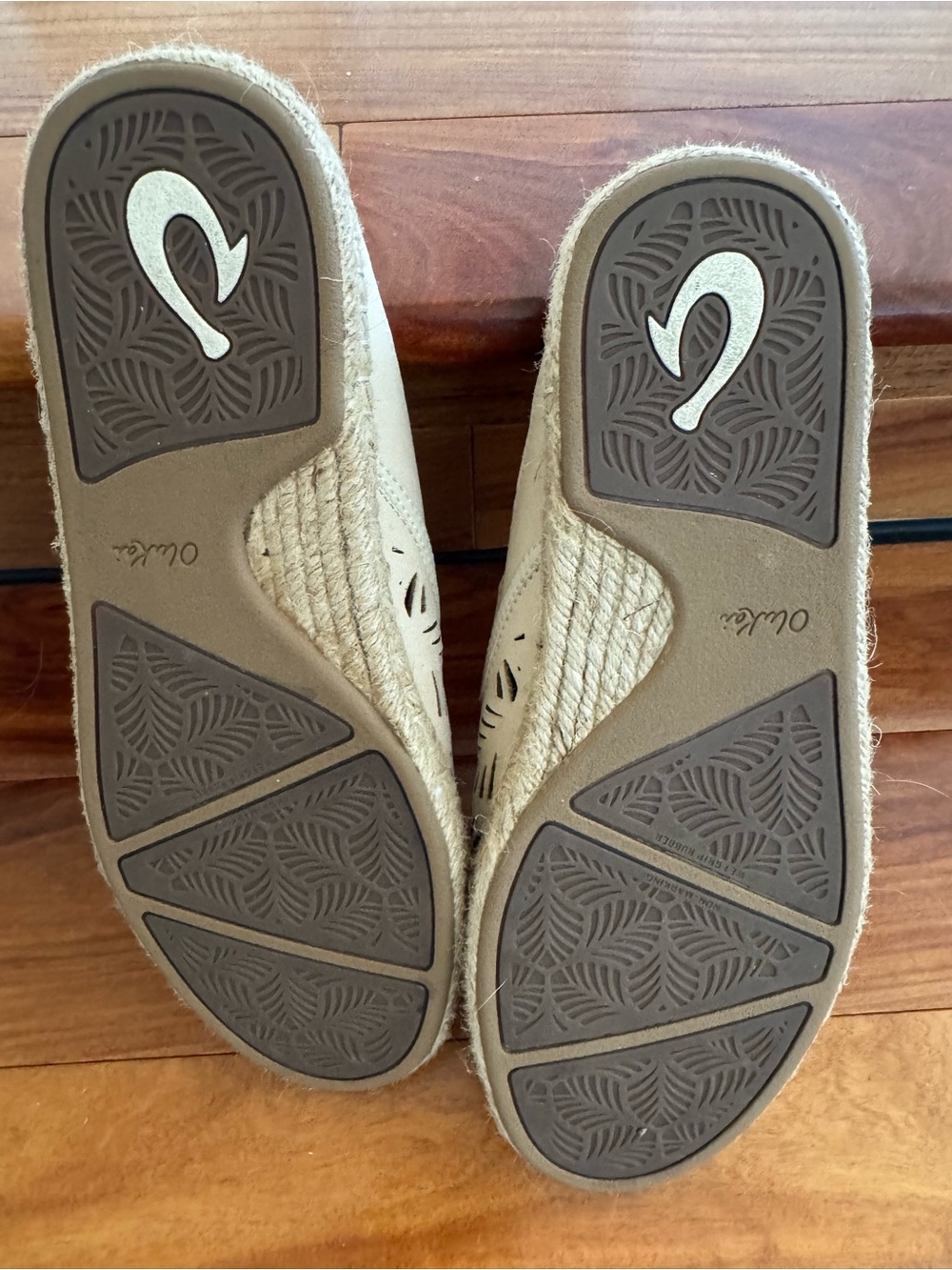 OluKai Beige Slip-On Laser-Cut Espadrille with Colorful Insole - Picture 7 of 7